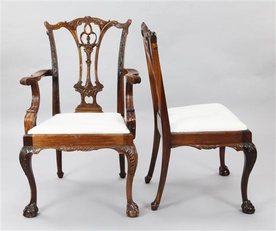 A set of eight Chippendale style mahogany dining chairs, H.3ft 3in.